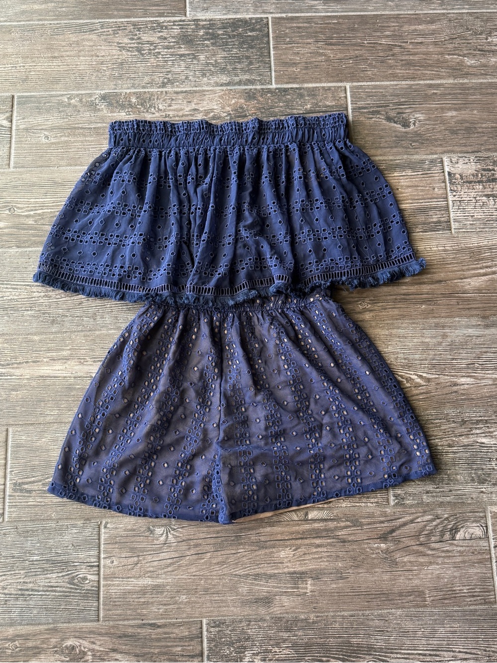 Anthropologie Tiered Off The Shoulder Eyelet Romper - Picture 5 of 5